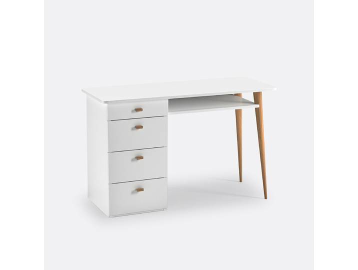 LA REDOUTE Bureau 4 tiroirs JIMI Blanc
