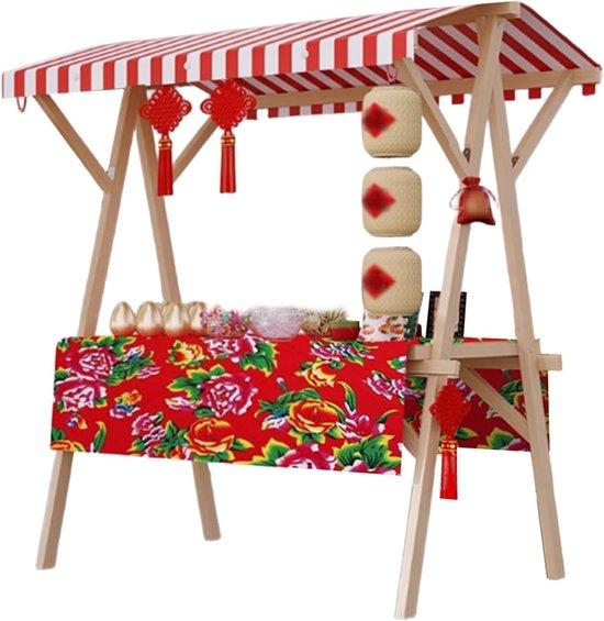 Famanu Holz Marktkraam - Mobiles Verkaufsdisplay - Aufklappbares Design - 60x120cm