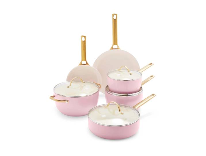 GreenPan Lot de casseroles et poêles à frire Padova 10 Pièces Blush pink