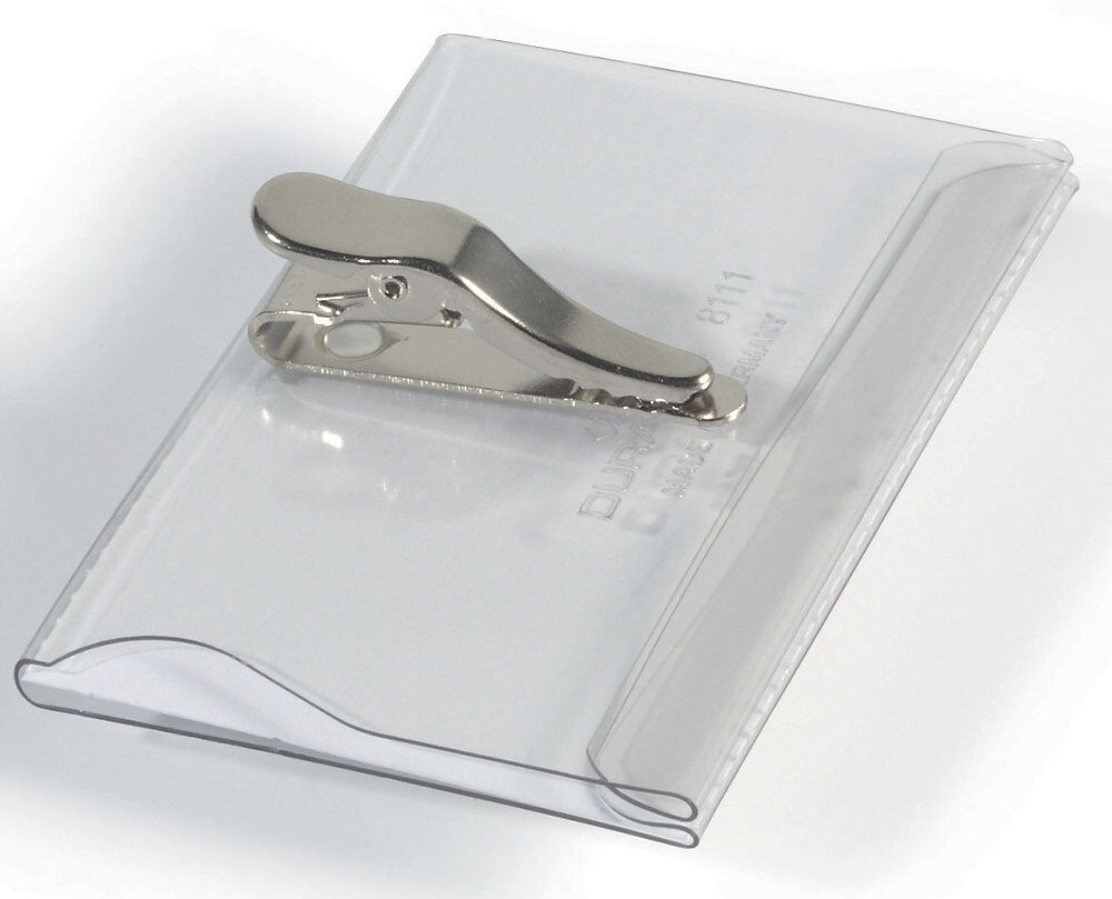 Namensschilder mit Krokoklemme, HxB 54 x 90 mm, VE 75 Stk DURABLE
