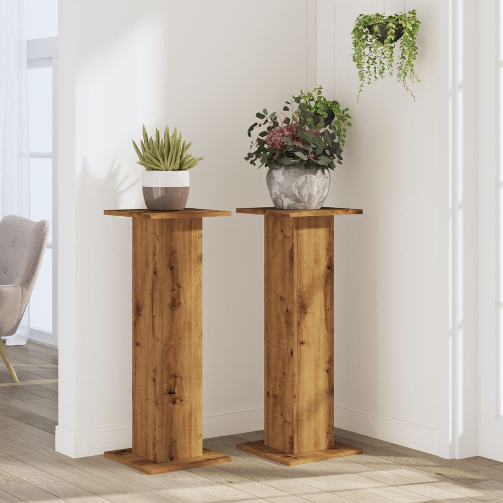Alpen Home Haig Plant Stand 1 Tier Oak 30 x 30 x 80 cm (L x W x H)