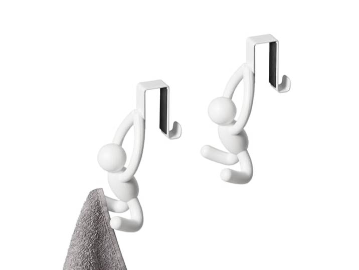 Umbra Buddy Deurhaken, ruimtebesparend, set van 2, Wit