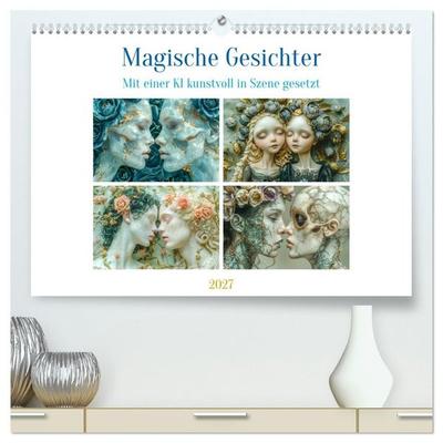 Magische Gesichter (hochwertiger Premium Wandkalender 2027 DIN A2 quer), Kunstdruck in Hochglanz