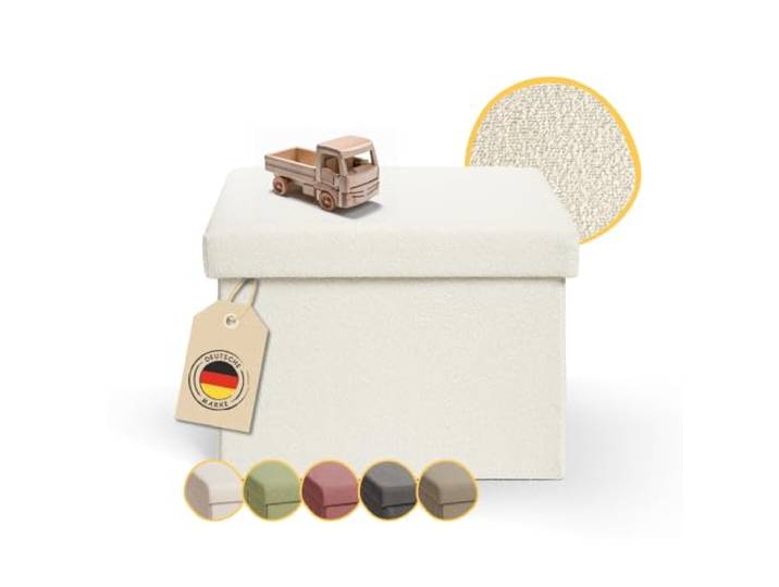 Laleni Zitkubus kistbank 41x31 cm - zitkist - opbergruimte - zitbank klein - beige