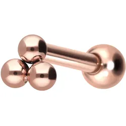 Titan Ohrpiercing mit Innengewinde 3 KUGELN