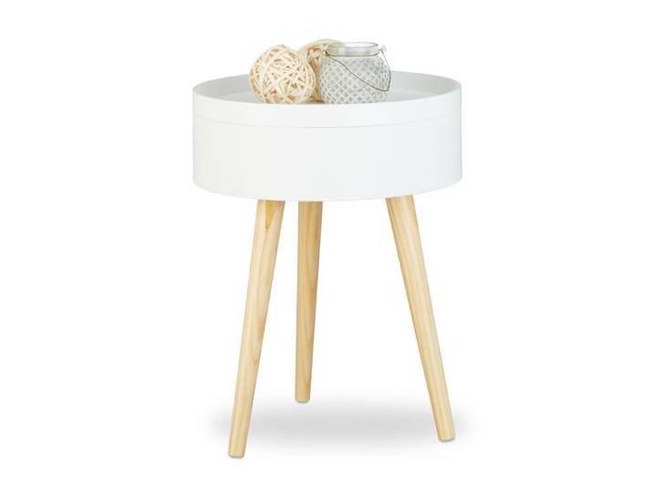 Relaxdays Beistelltisch skandinavisch mit Tablett