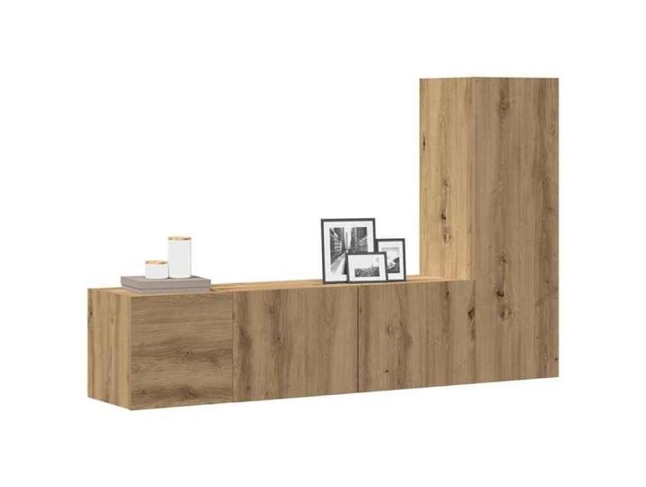 Meubles TV muraux 3 pcs chêne artisanal bois d'ingénierie banc TV meuble hifi centre de divertissement buffet TV 3328958