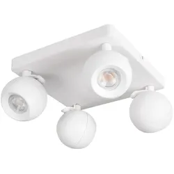 Kanlux Quadratischer-Wand-Deckenstrahler "Galoba EL-40" GU10 4flg. weiß