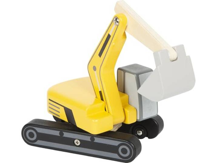 small foot schop graafmachine met cabine van hout, speelvoertuig met 360° draaibare arm en realistisch kettinguiterlijk, vanaf 2 jaar, 12637