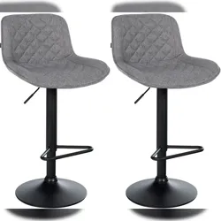 CLP 2er Set Barhocker Kasson dunkelgrau/Stoff
