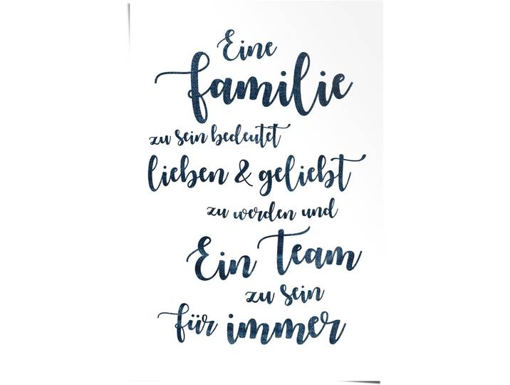 Poster REINDERS Eine Familie, ein Team , weiß (farbe bild(er): weiß), B:61cm H:91,5cm, Papier, Bilder, Poster
