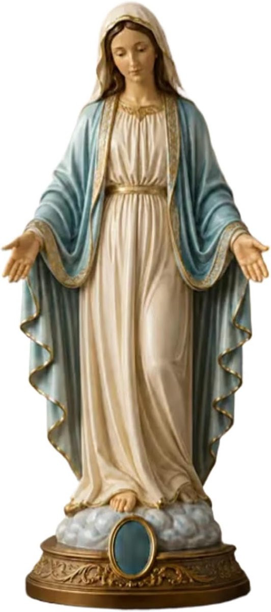Handgemaakt religieus beeldje van Moeder Maria voor op tafel, 20 cm