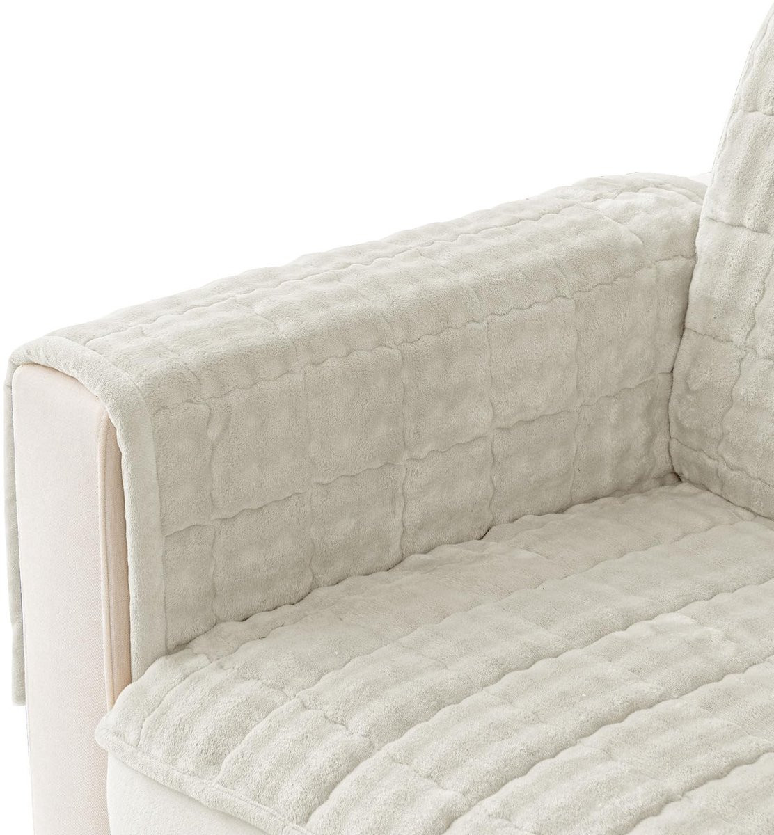 Wasbare stretch zitkussenhoes voor je sofa in wit