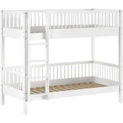 ETAGENBETT 90x200 Keeley Buche Weiß Holz Umbaubar Komfort Stabil