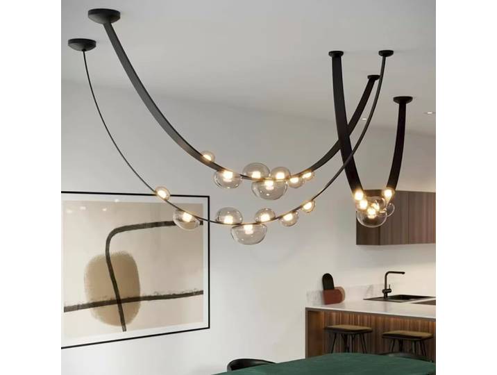 Lustre en verre en cuir moderne personnalité nordique créative éclairage minimaliste pour hôtel Villa salon décor de chambre design