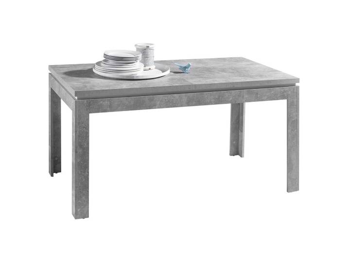 Mid.you Esstisch, Grau, Weiß, rechteckig, 80x76x140 cm, ausziehbar, Esszimmer, Tische, Esstische, Esstische ausziehbar