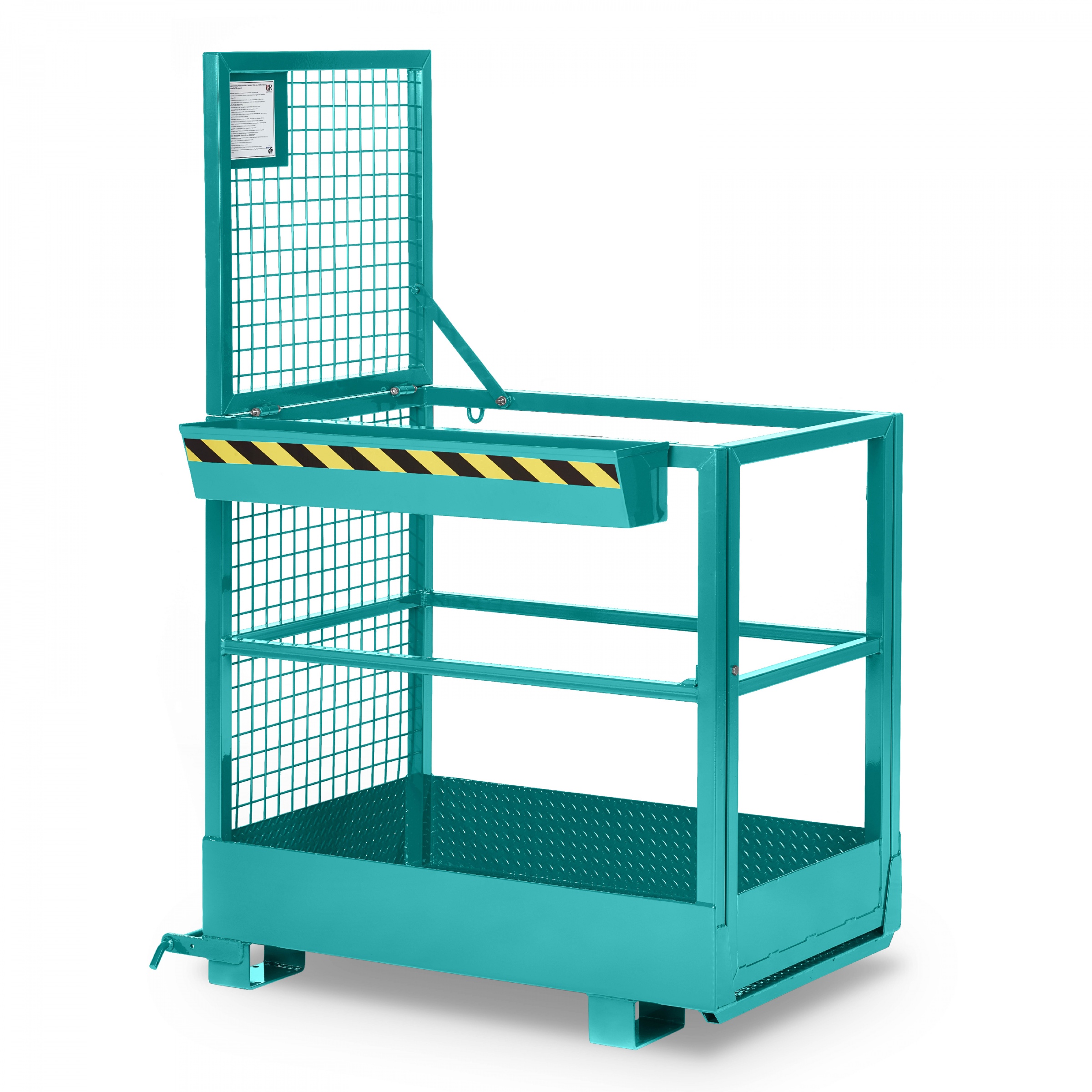 R+R Industrietechnik RR Industrietechnik Arbeitskorb Typ RAK-SLIM 800x800x1910mm RAL5018 Türkisblau