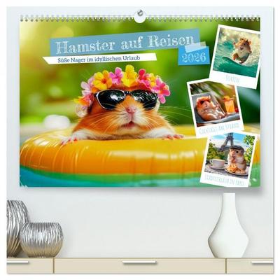 Hamster auf Reisen (hochwertiger Premium Wandkalender 2026 DIN A2 quer), Kunstdruck in Hochglanz