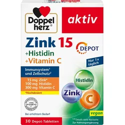 Doppelherz Zink 15mg + Histidin Depot 30 ST