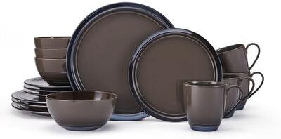 Mikasa Elura Espresso 16-Piece Dinnerware Set, Service for 4