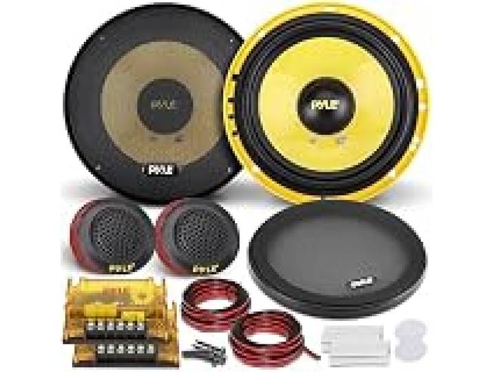 Pyle Système Haut-Parleurs Composants Voiture – Paire Midbass 16,5 cm (6.5 ) – 400W – 4 Ohms – Aimants 1,13 kg (40 oz) – Tweeters Séparés – Filtres et Câblage Inclus – Audio Auto Haute Performance