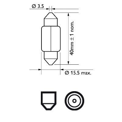 PHILIPS Glühlampe, Innenraumleuchte 12850cp