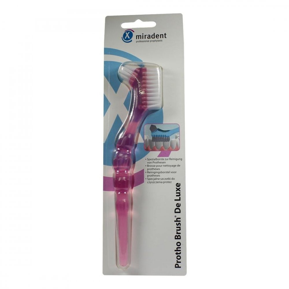Hager Pharma GmbH Miradent Prothesenbürste Protho Brush pink trans. 02172538