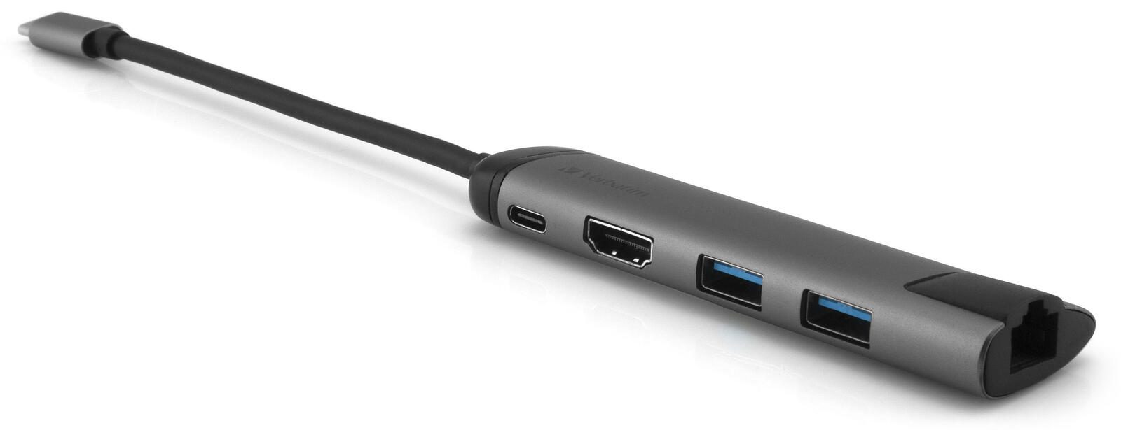 Verbatim Multiport-Adapter USB-C Hub mit HDMI+LAN 49141