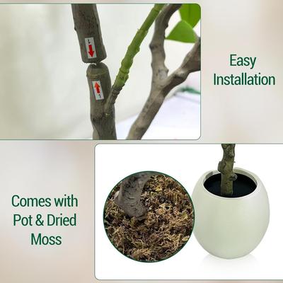 YUN 120 cm Artificial Jasmine Tree in White Pot