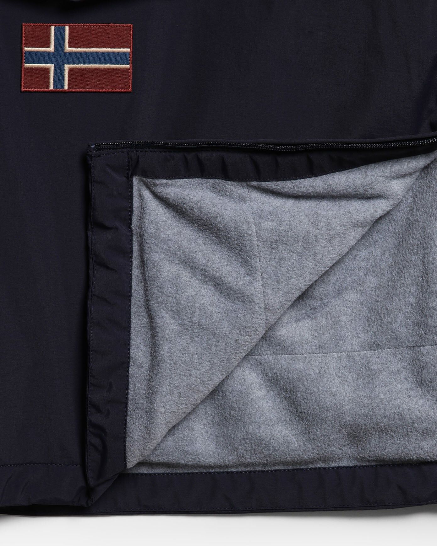 Anorak NAPAPIJRI "RAINFOREST WINTER 3 DARK GREY SOLID", Herren, Gr. XXL, blau (blu marine), Obermaterial: 100% Polyamid. Beschichtung: 100% Polyurethan. Futter: 100% Polyester. Wattierung: 100% Polyester, unifarben, Jacken Anorak, mit unifarbenem Design, 