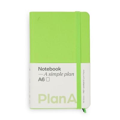 Notizbuch A6 Hardcover Kiwi Green Blanko, 192 Seiten
