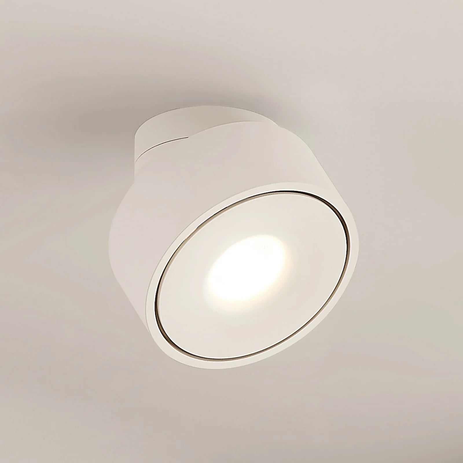 Arcchio Rotari LED Plafondlamp Wit - Modern Ronde Aluminium Binnenlamp - Dimbaar