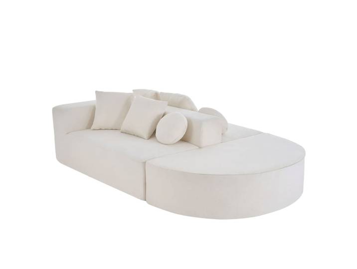 Canapé modulable 5 places en chenille, canapé nuage noir moderne