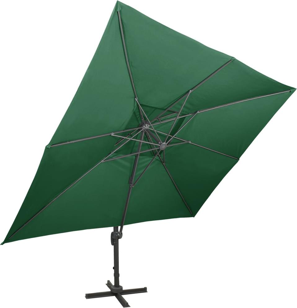 vidaXL Ampelschirm mit Lüftung 400x300 cm Grün