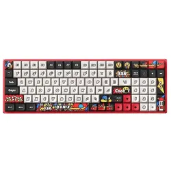 Iqunix F97 Graffiti Blaze Wireless Gaming Tastatur, RGB - Moonstone-Turbo-Switches (DE, Kabelgebunden, Kabellos), Tastatur, Rot, Mehrfarbig