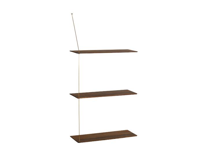 Woud Etagère Stedge Chêne fumé-laiton, 60 cm, 3 étagères