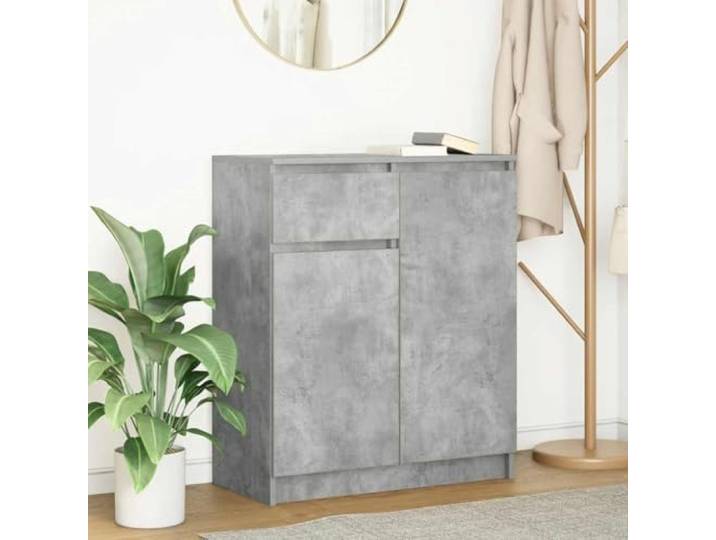 Jkghdrt Sideboard mit Schublade Betongrau 71x35x84 cm Holzwerkstoff Holzwerkstoff, Schublade, zwei Türen, zwei Einlegeböden, flexible Montage, pflegeleichte Oberfläche