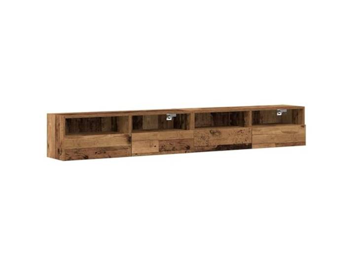 LKJephalotrope 2er Set TV Wandschrank Altholz-Optik 100x30x30 cm Wandhängendes Lowboard Doppelset im Altholz-Look für Wohnzimmer & Flur. Platzsparende Aufbewahrung mit Scharniertüren.