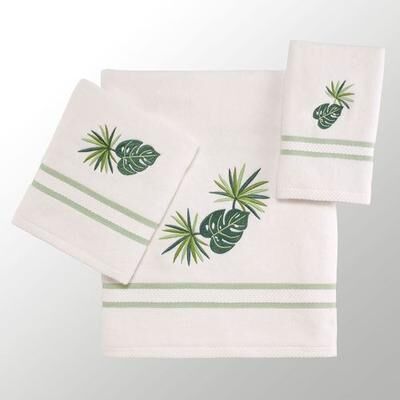 Avanti Linens, Inc Viva Palm Bath Towel Set Green Bath Hand Fingertip, Bath Hand Fingertip, Green
