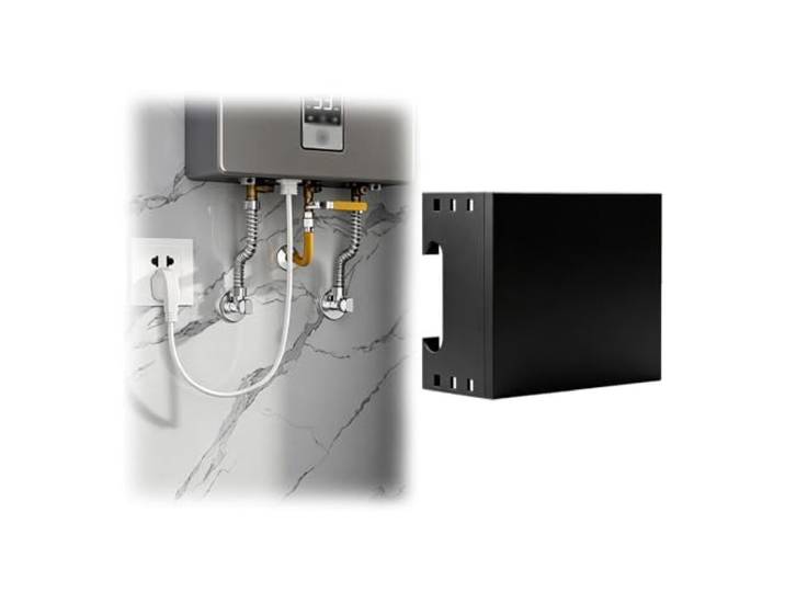 gas-warmwasserbereiter-rohrabdeckung Schwarze Abschirmungsabdeckung Haken Verbirgt Unordentliche Leitungen Und Leitungen, Verdickte Metallplatte, Lochfreie Installation, Verbessert Die Ästhetik