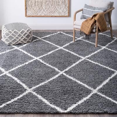 Alise Rugs Sohni Shag Farmhouse Diamond Indoor Area Rug