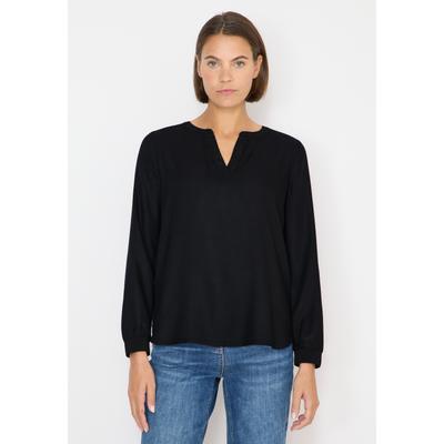Langarmbluse CECIL, Damen, Gr. S (38), schwarz, Stoff, 100% Viskose, unifarben, normal normal, Rundhals, elastischer Bund, Blusen, mit Glitzer-Details