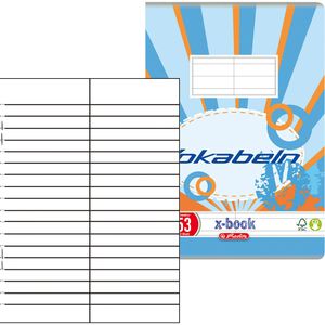 Herlitz Vokabelheft x-book, 415588, A5, 2 Spalten, 32 Blatt mit 80 g/m², Lineatur 53
