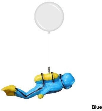 Uplifted Finds Floating Luminous Diver Aquarium Ornament With Buoy Ball For Fish Tank Decoration blue