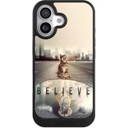 Nivocase Hülle für Apple iPhone 17 Handyhülle NIVOcore Case Schwarz Motivation Tiere Tiger (Apple iPhone 17), Smartphone Hülle, Schwarz