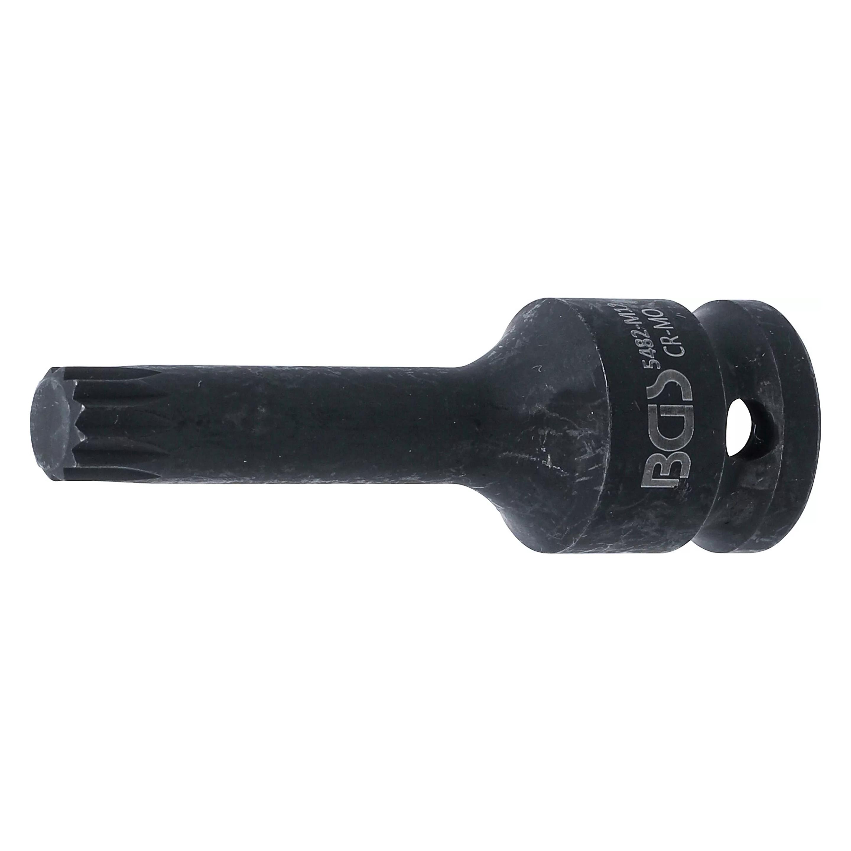 BGS Kraft-Bit-Einsatz Länge 75 mm Antrieb Innenvierkant 12,5 mm (1/2") Innenvielzahn (für XZN) M12 (5482-M12)