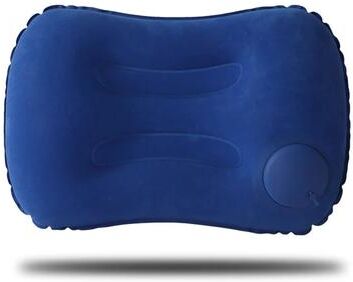 Friendly Fresh Finds Portable Ultra Soft Inflatable Camping & Pool Pillow For Neck & Lumbar Support blue