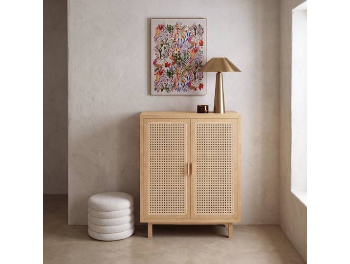 Buffet avec cannage en rotin, L85 cm
