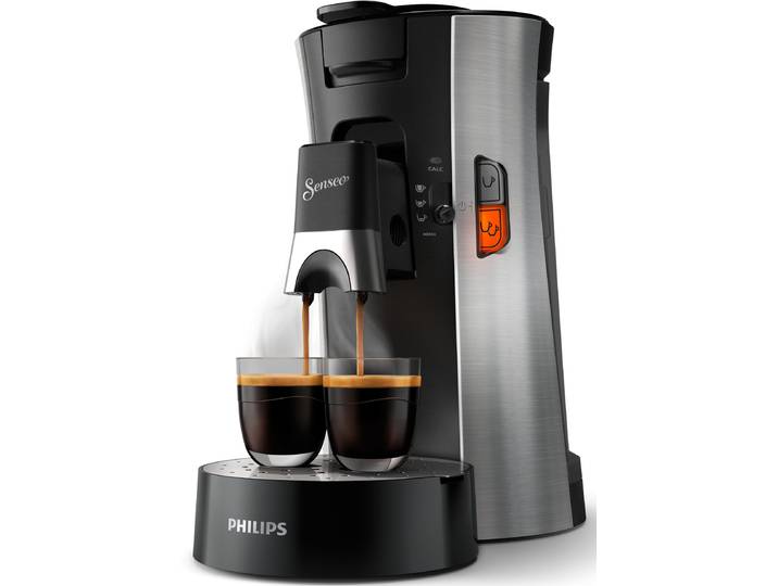 PHILIPS SENSEO Kaffeepadmaschine Select CSA240/20, mit drei Kaffee-Einstellungen , silber (metall), 2, Kaffeemaschinen, Memo-Funktion, Kaffeepadmaschine