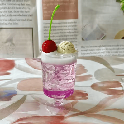 Inspire Curations Retro Jelly Dessert Decor Set Kawaii Pudding & Pink Soda Photo Props (Japanese Aesthetic) soda Cup